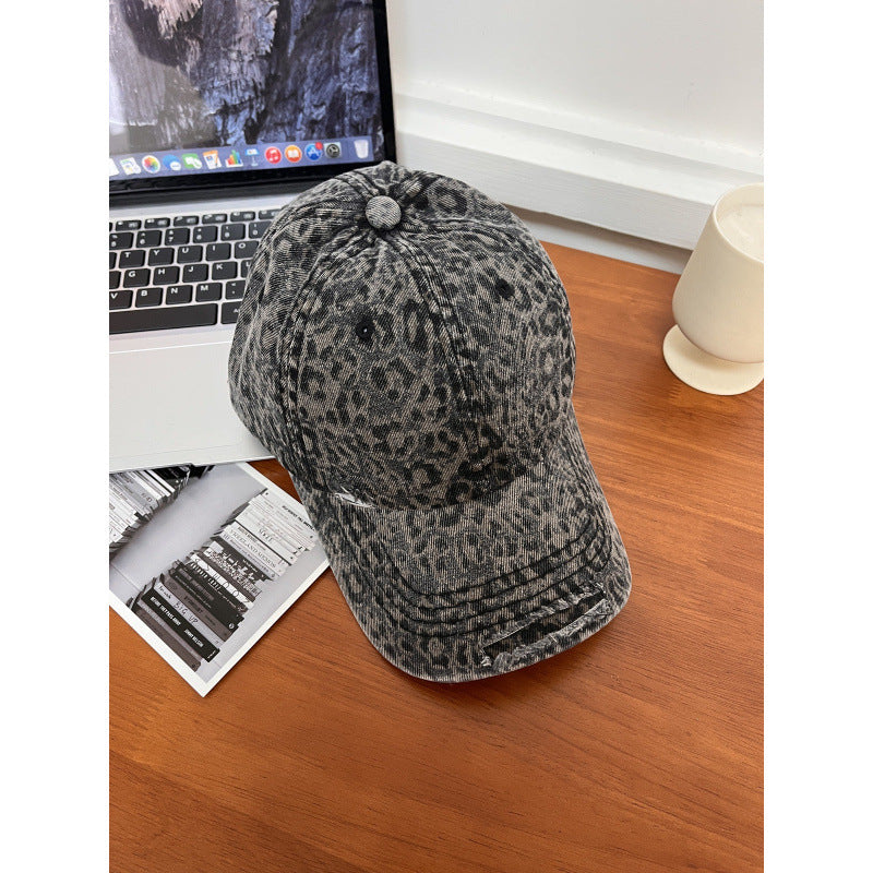 Damen Leopard Print Baseball Cap Brehn