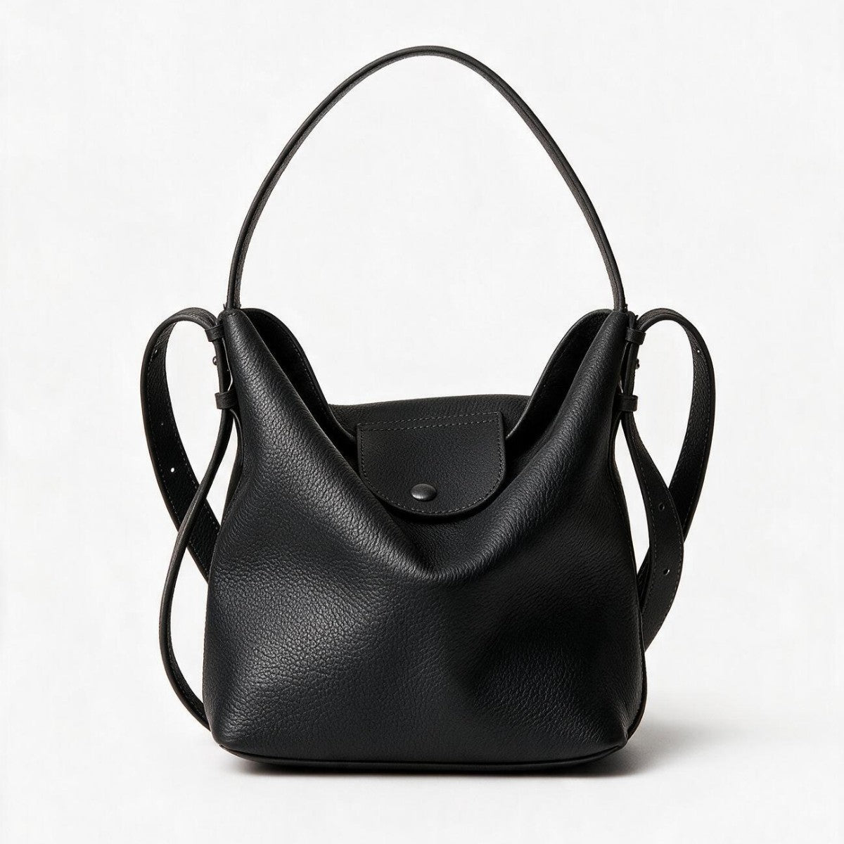 Gepunktetes Leder Schlampige Hobo Bucket Bag mit verstellbarem Riemen