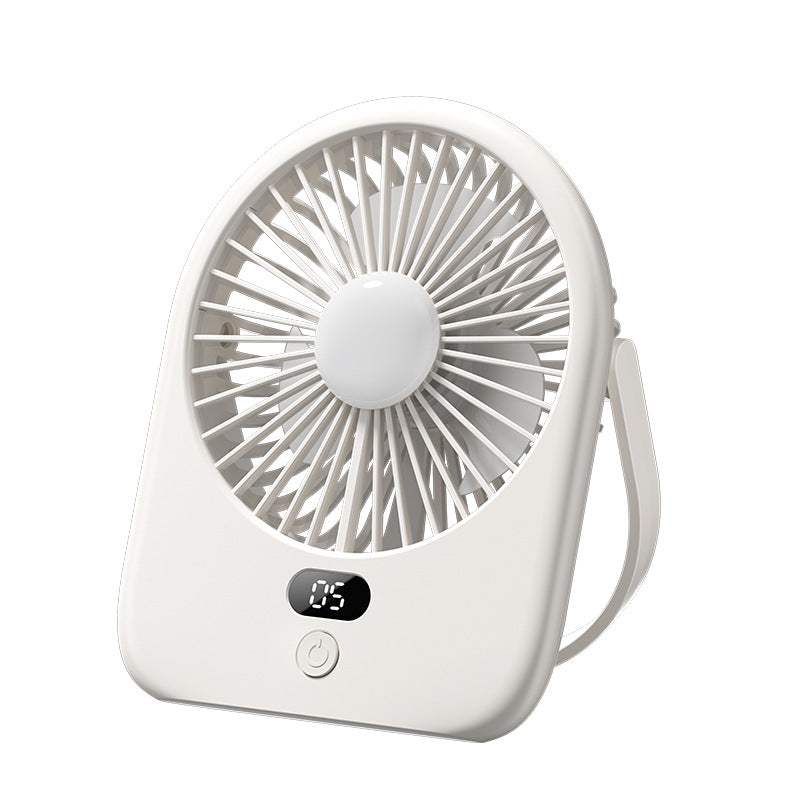 Unisex wiederaufladbarer LED Schreibtischventilator mit digitaler Anzeige Brehn