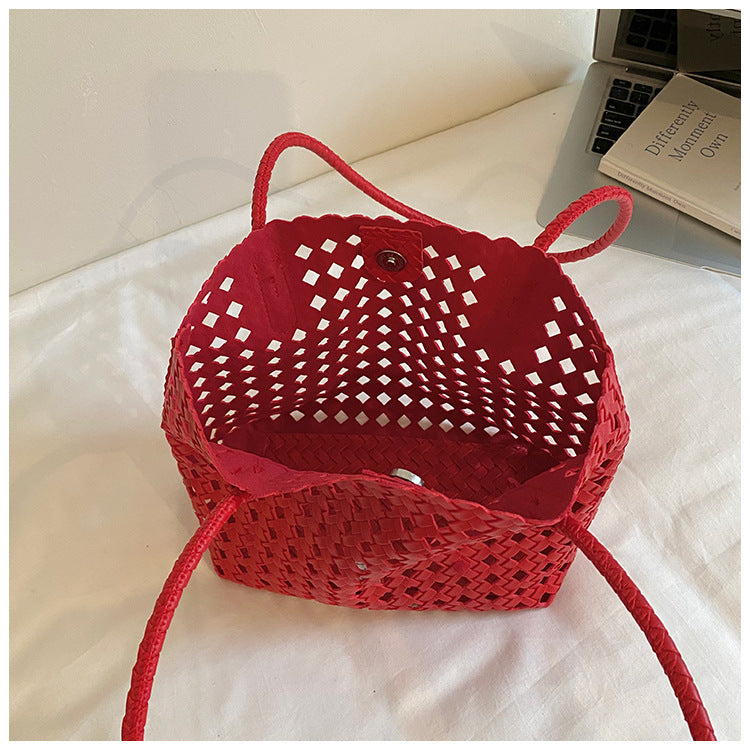 Stilvolle Gewebte Leder Tote Tasche