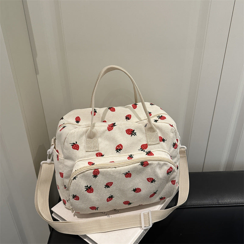 Stylische Erdbeer-Print-Handtasche