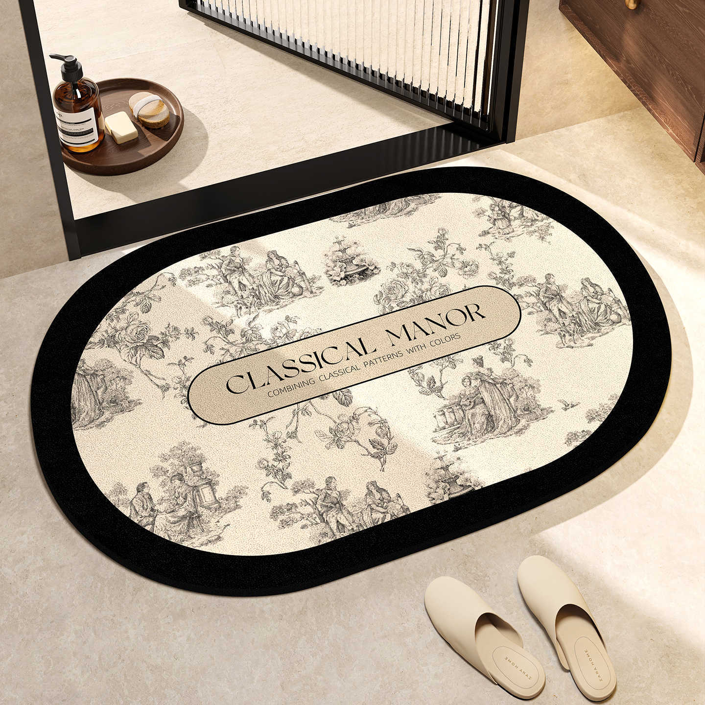 Elegante ovale Bodenmatte Brehn