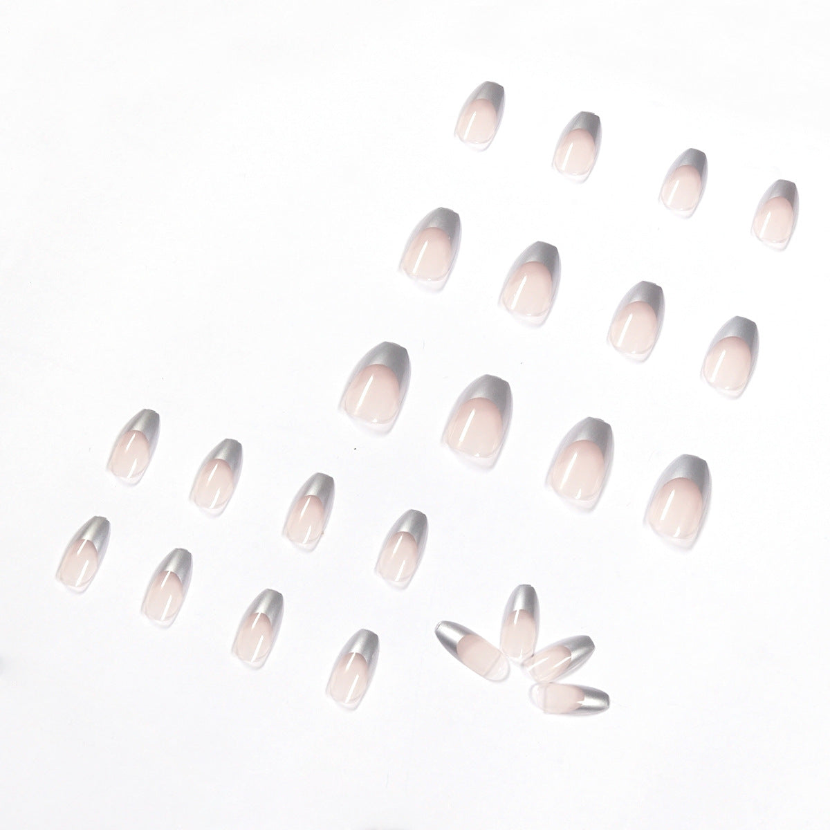 Künstliche Stiletto-Nägel mit Glitzerakzenten und elegantem French-Tip Brehn