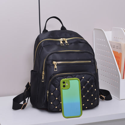 Chic gep quilteter Rucksack mit mehreren Taschen Brehn