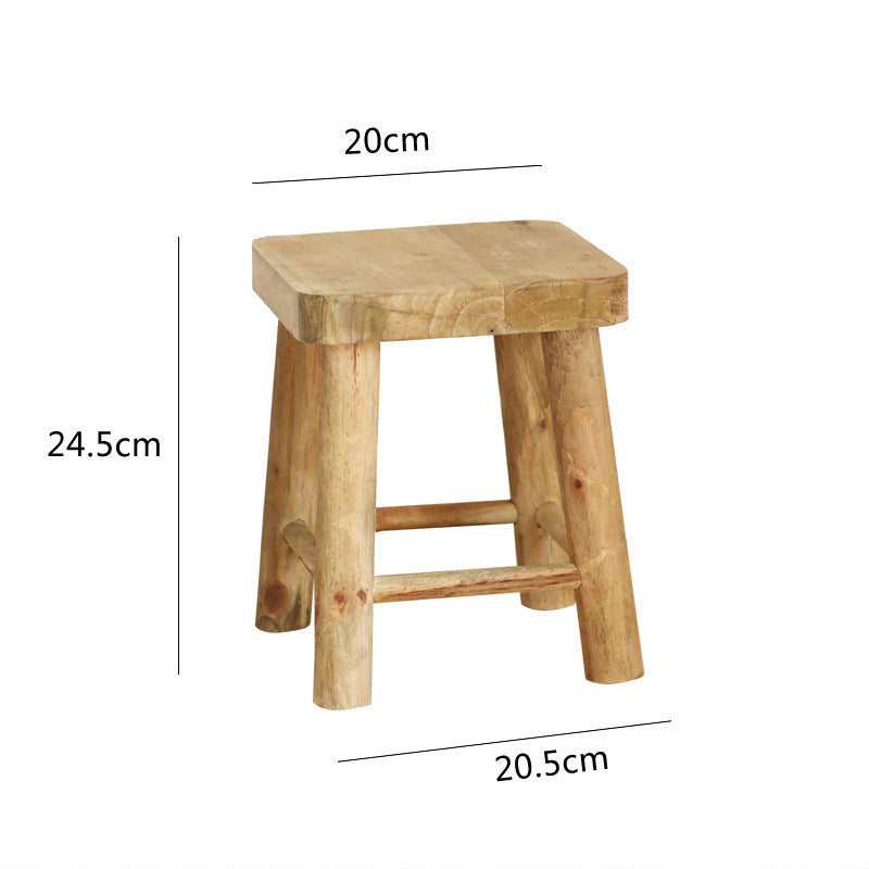 Robuster Hocker aus Massivholz Brehn