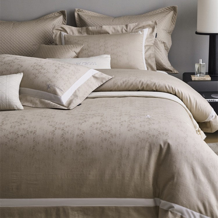 Premium Bettbezug-Set mit dezenter Jacquard-Struktur und Zierband Brehn