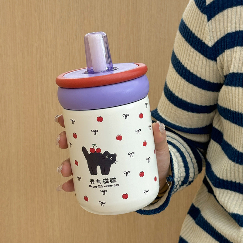 Damen Trinkflasche mit innovativem Silikonverschluss und spielerischem Design Brehn
