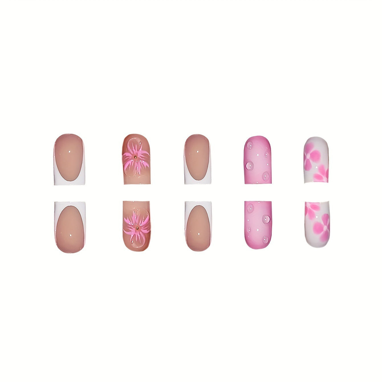 Künstlerische Florale Nagelkunst Verlängerungen Brehn