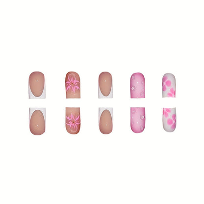 Künstlerische Florale Nagelkunst Verlängerungen Brehn