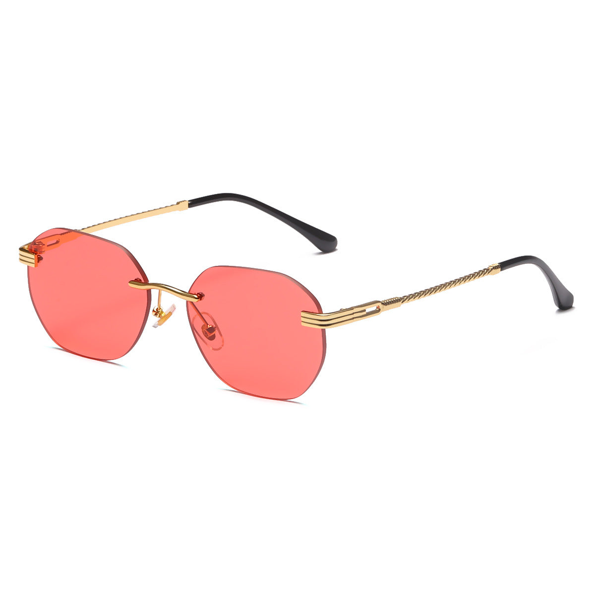 Damen modische geometrische Sonnenbrille mit dekorativem Metallrahmen Brehn