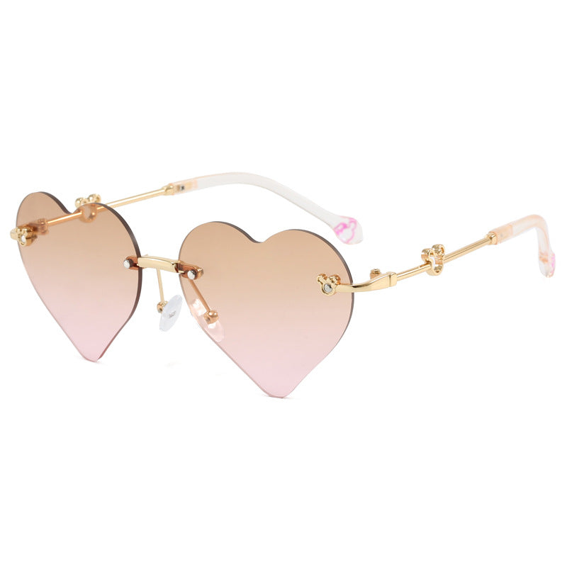 Damen Herzförmige Sonnenbrille mit verspiegelten Gläsern Brehn