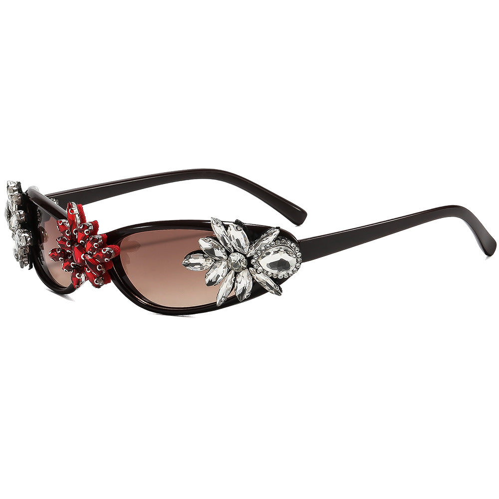 Damen Glamouröse Designer-Sonnenbrille mit floralen Akzenten Brehn