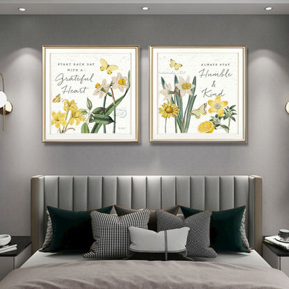 Elegante Blumen Wandkunst Set
