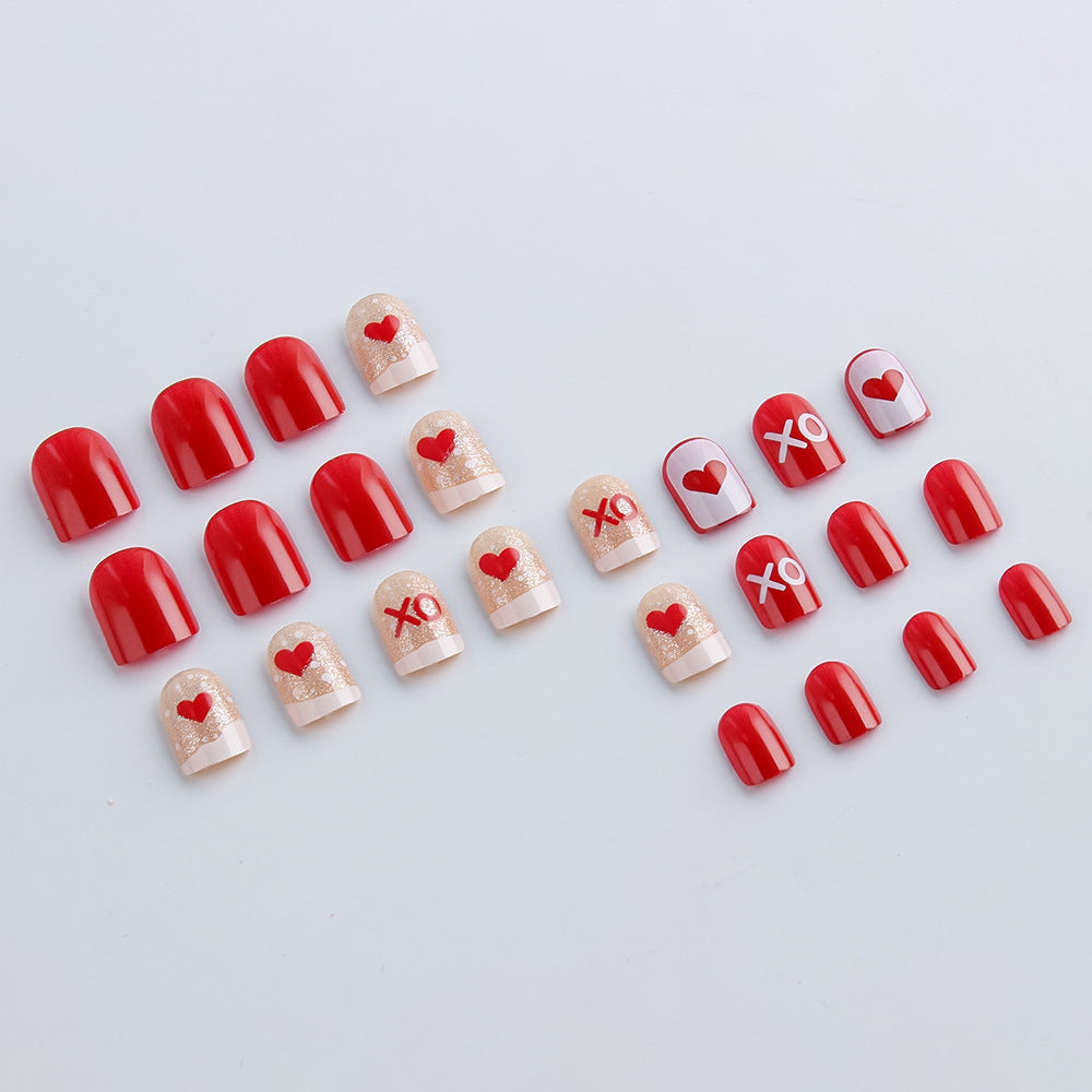 Romantisches Herz-Themen Nagelkunst-Set Brehn