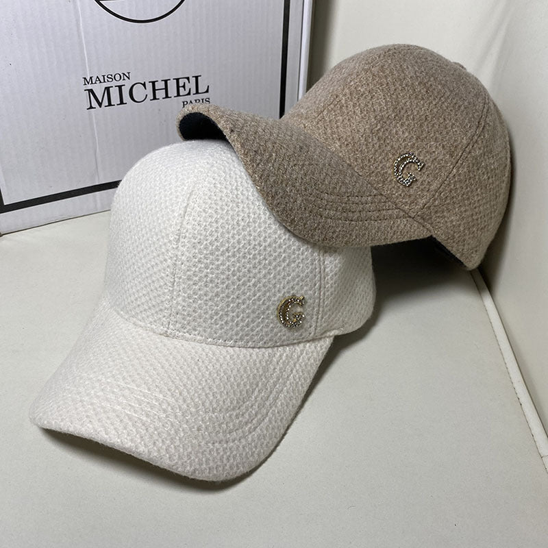 Damen Elegante Wollmischung Baseball Cap Brehn