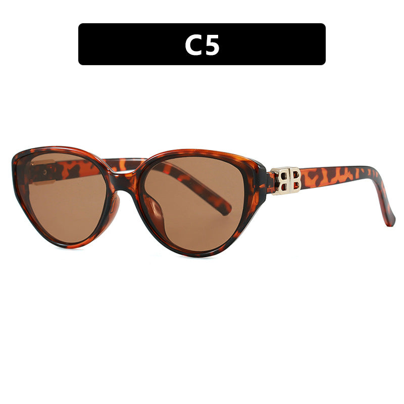 Damen modische Cat-Eye Sonnenbrille mit elegantem Metallrahmen und UV-Schutz Brehn