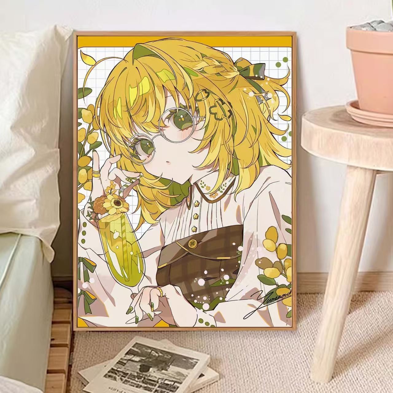 Verspielt Anime-inspirierten Leinwand Kunstdruck Brehn