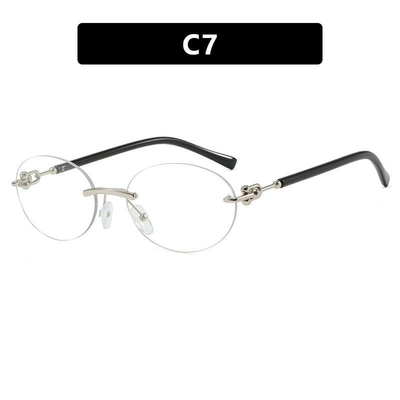Damen ovale Sonnenbrille mit luxuriösem Metallrahmen und verspiegelten Gläsern Brehn