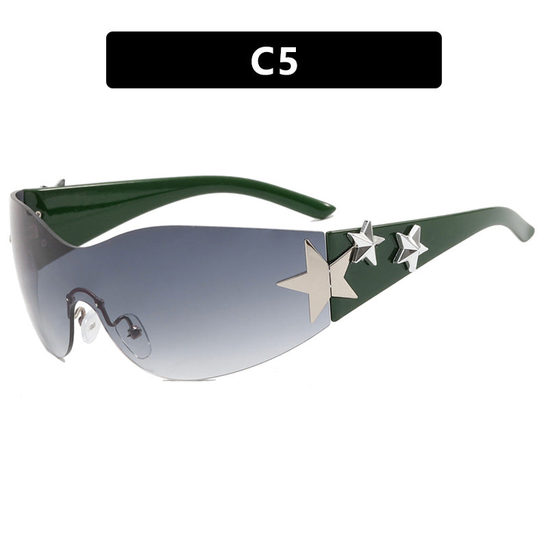 Damen trendige Sonnenbrille mit einzigartigem Sternen-Design Brehn