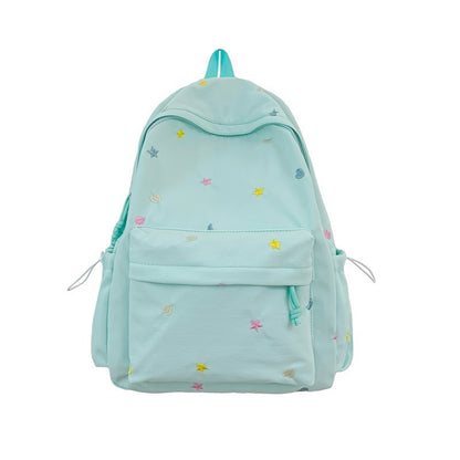 Bestickter Stern- und Mondmuster-Rucksack Brehn