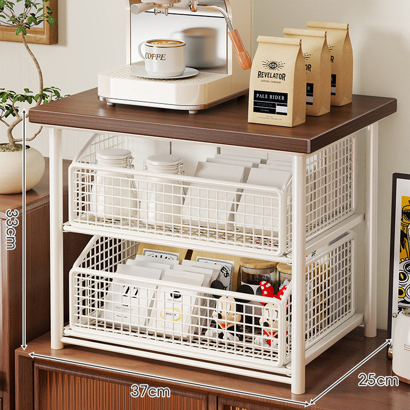 Küchenarbeitsplatte Espresso Maschine Stand mit herausziehbarem Drahtkorb Organizer