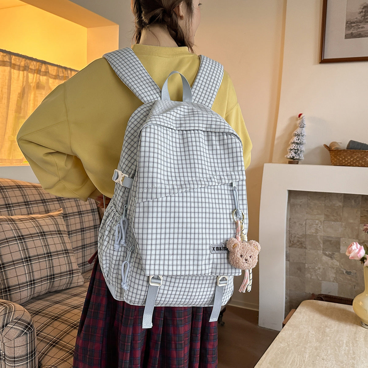 Stylischer Gittermuster-Rucksack Brehn