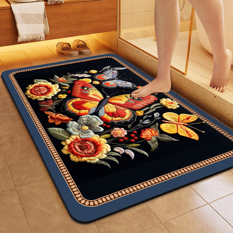 Floral gemusterte weiche Badmatte Brehn