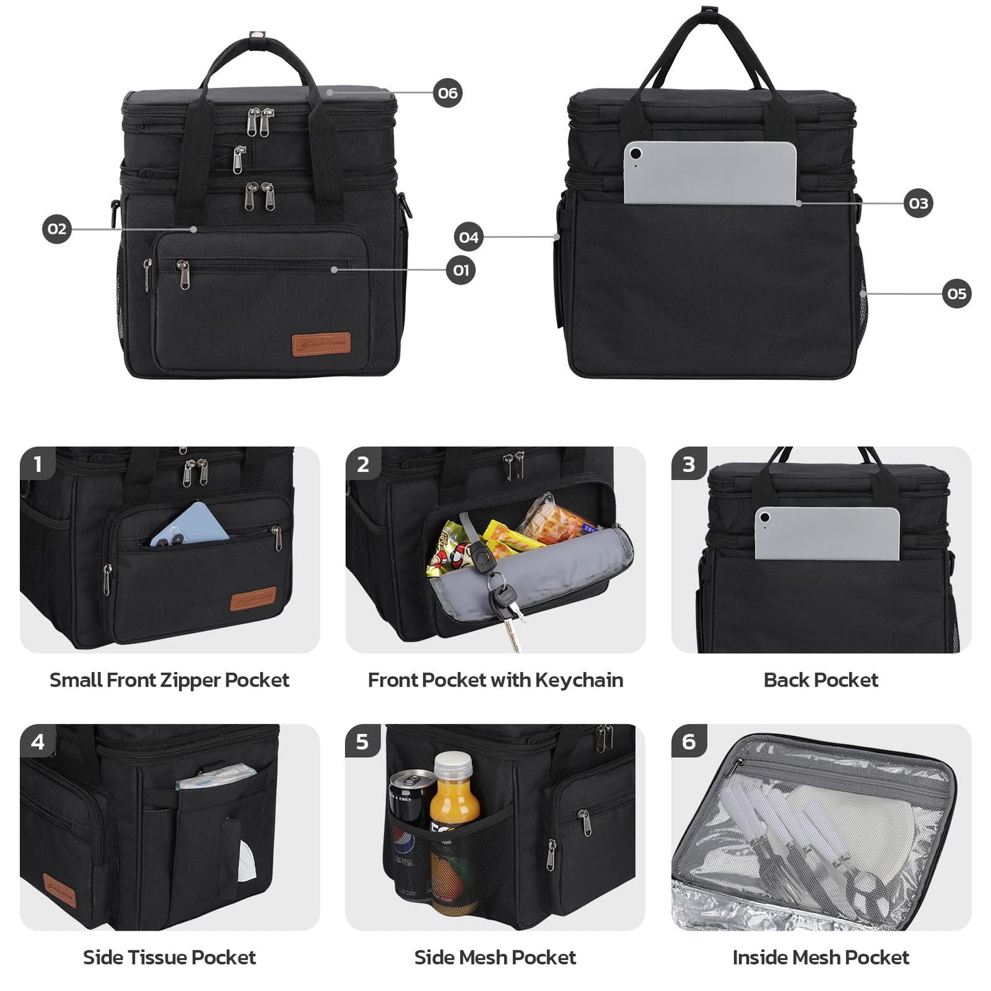 Damen Isolierte Picknick- und Lebensmittel-Tasche Brehn