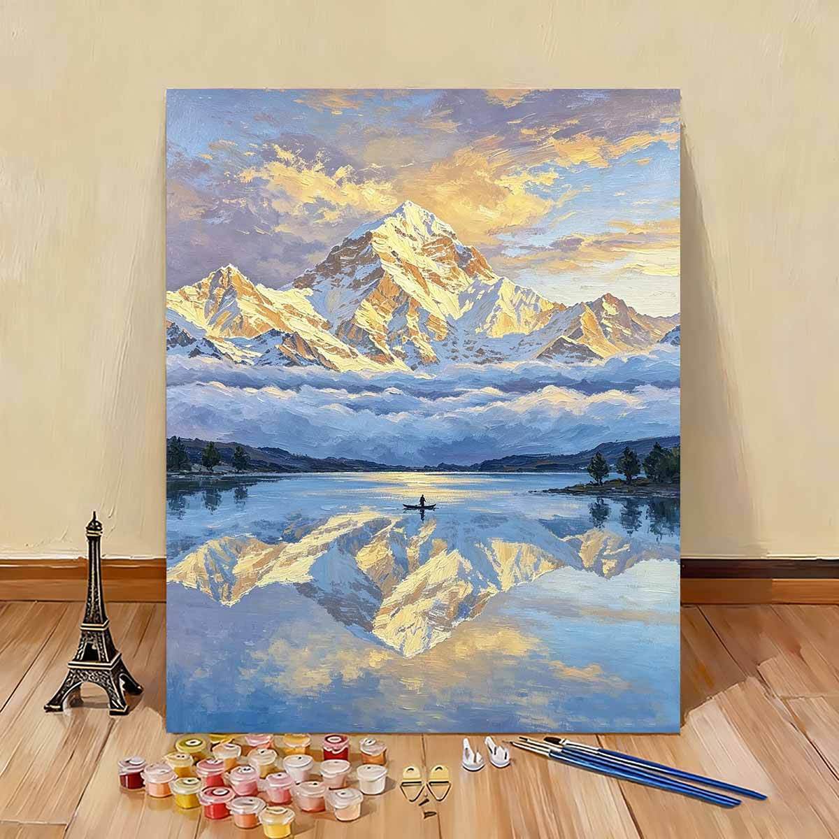 Mal das Zahlen Kunst-Set Scenic Mountain Landscape Brehn