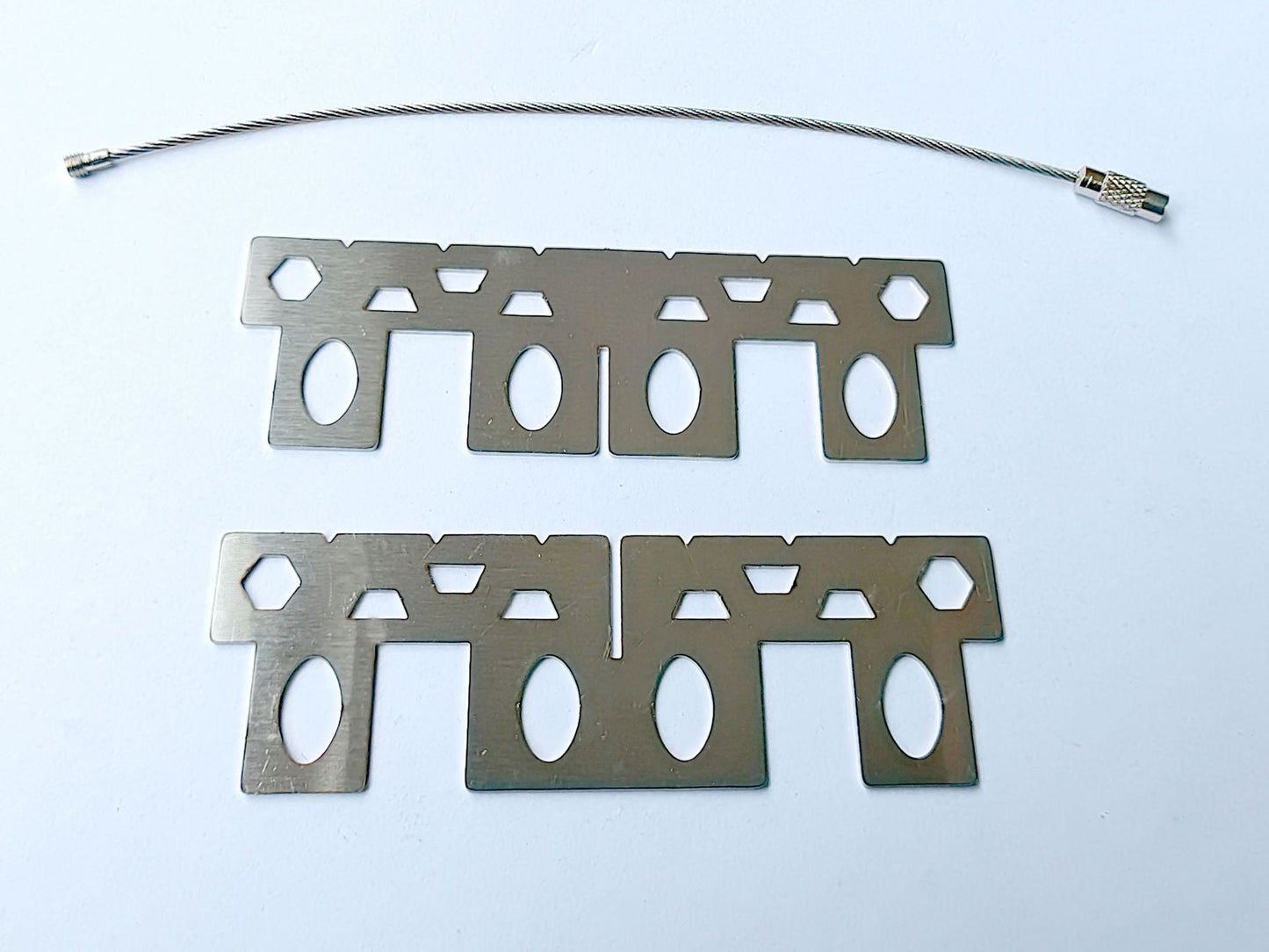 Edelstahl flach Schlüssel Multi-Tool Organizer mit geflochtenem Kabelschlaufe Brehn