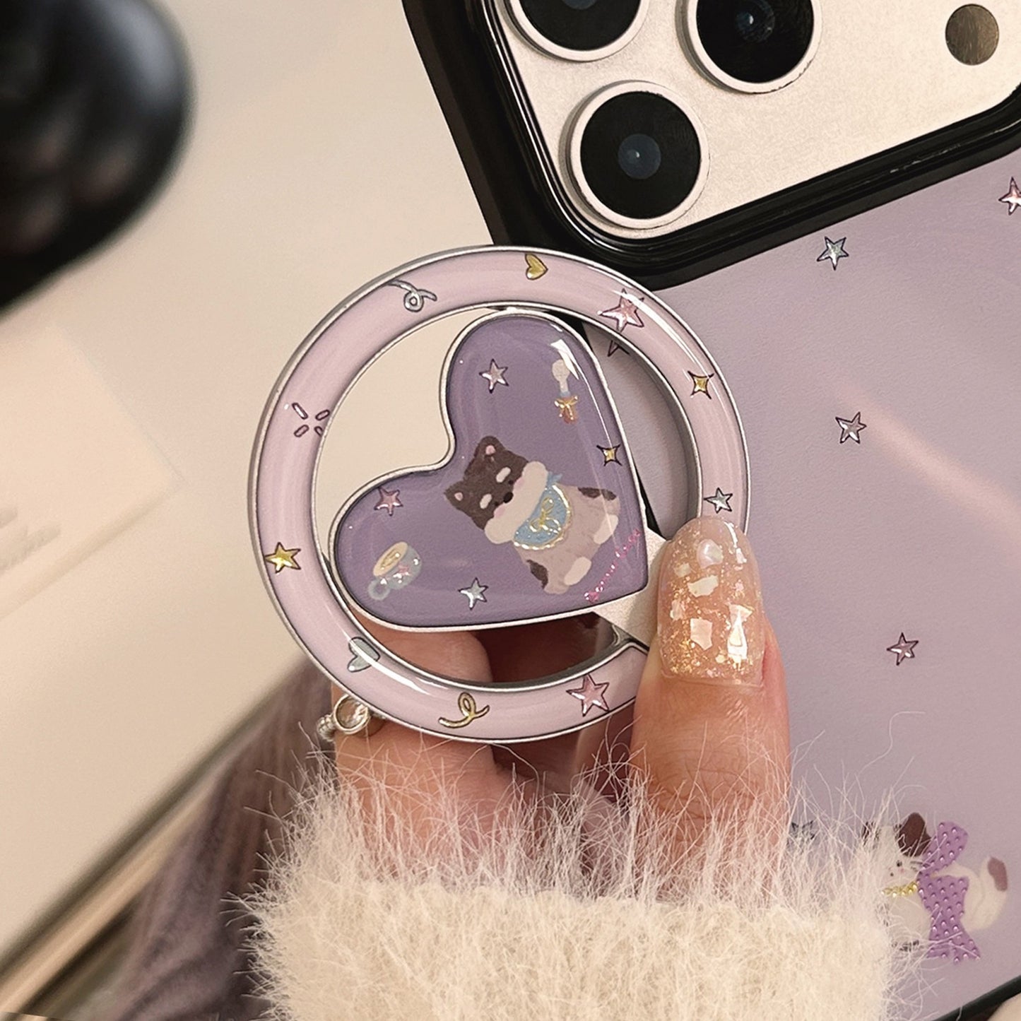 Herzförmiger Smartphone Fingerhalter Brehn