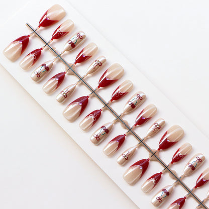 Chic Vintage-inspirierte Press-On Nagel Set