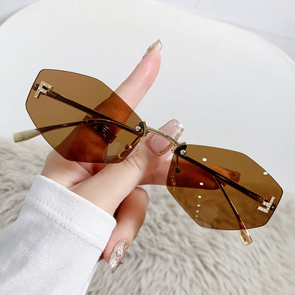 Damen Designer-Sonnenbrille mit innovativem sechseckigem Rahmen Brehn