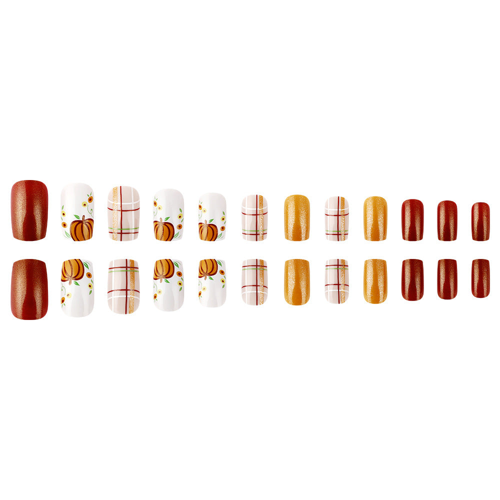 Saisonales Kürbis-Themen-Nagelkunst-Set Brehn