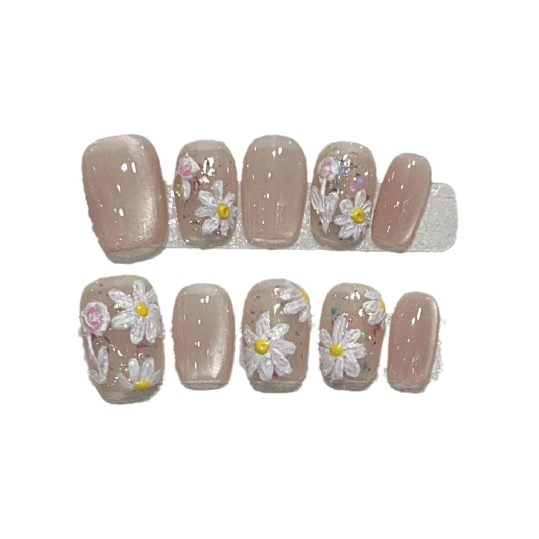 Blumeninspiriertes Press-On Nagelkunstset Brehn