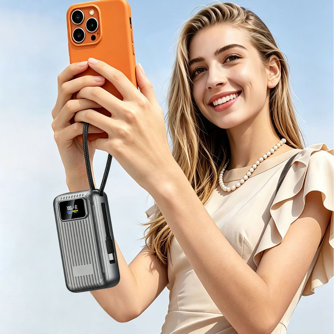 Kompakte Powerbank mit Intelligenter Lcd-Anzeige und Schneller Ladefunktion Brehn