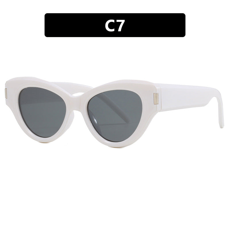Damen stilvolle Cat-Eye Sonnenbrille mit transparentem Rahmen Brehn