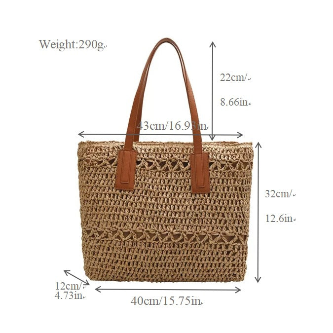 Natürliche Strandtasche mit Robusten Ledergriffen Brehn