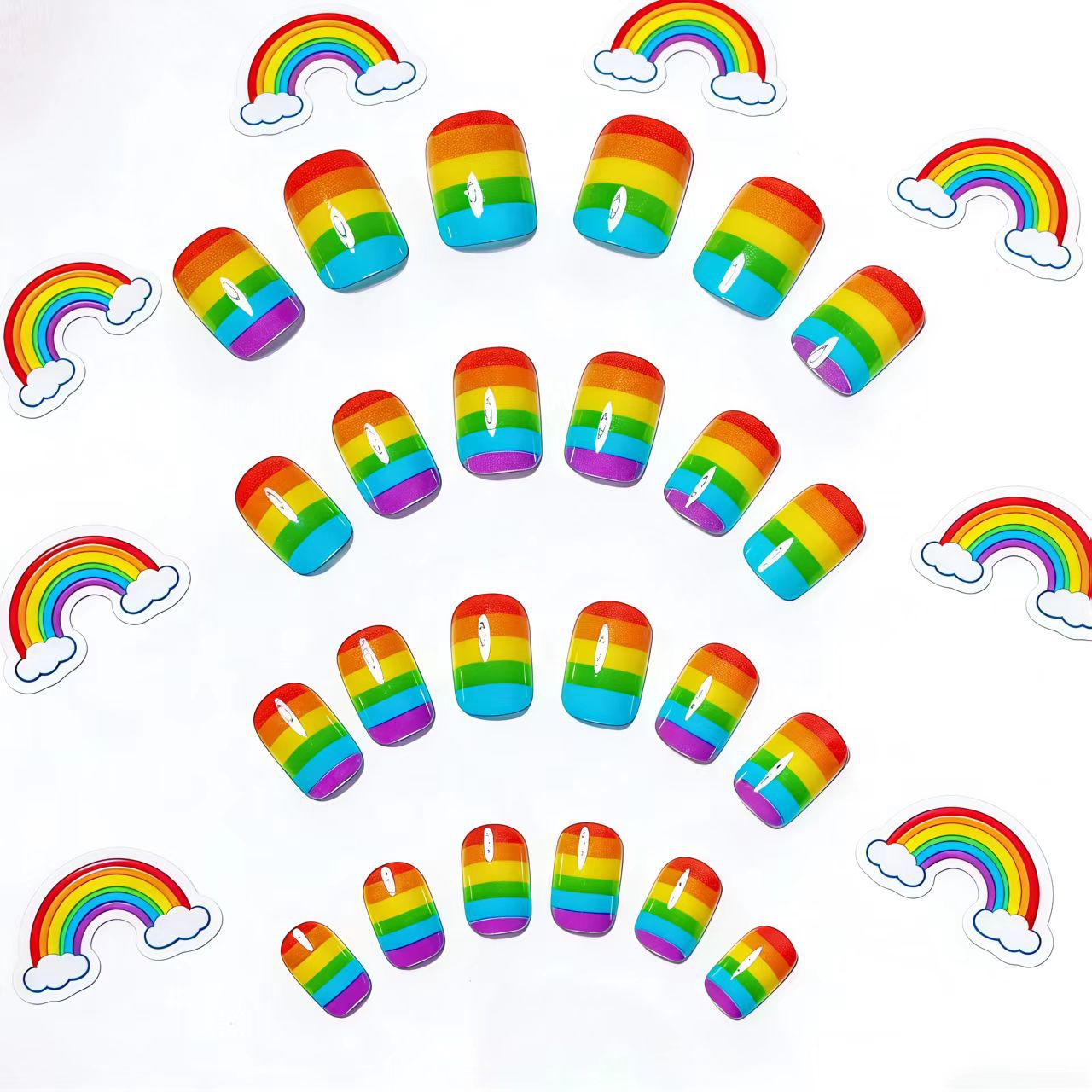 Kreative Kunstnägel Im Regenbogen-Look Brehn