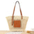 Geflochtene Basttasche mit Lederapplikation Brehn