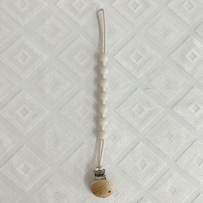 Silikonperlen Schnullerkette mit Holz-Sicherheitsclip