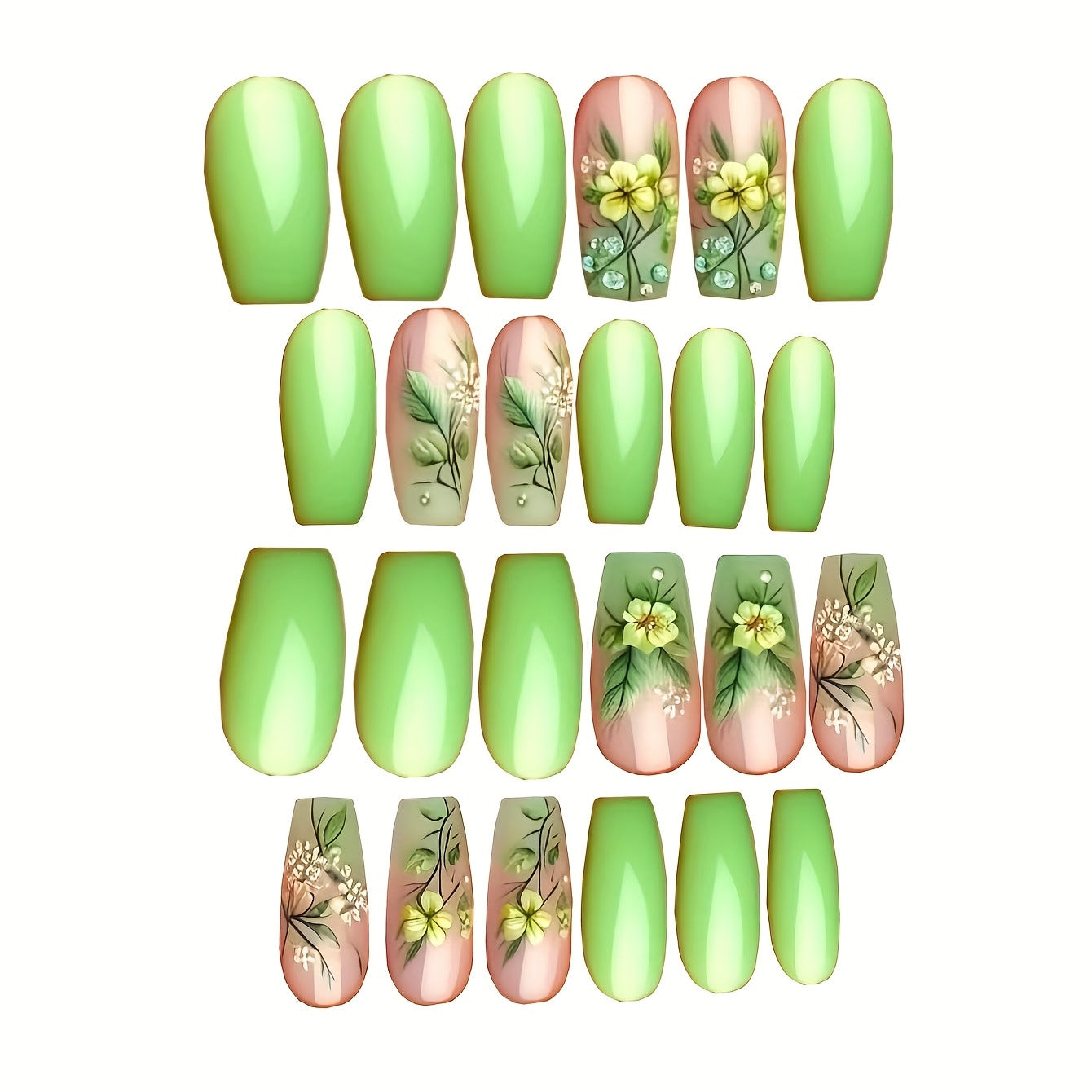 Blumen Kunst Press-On Nageldesign Brehn