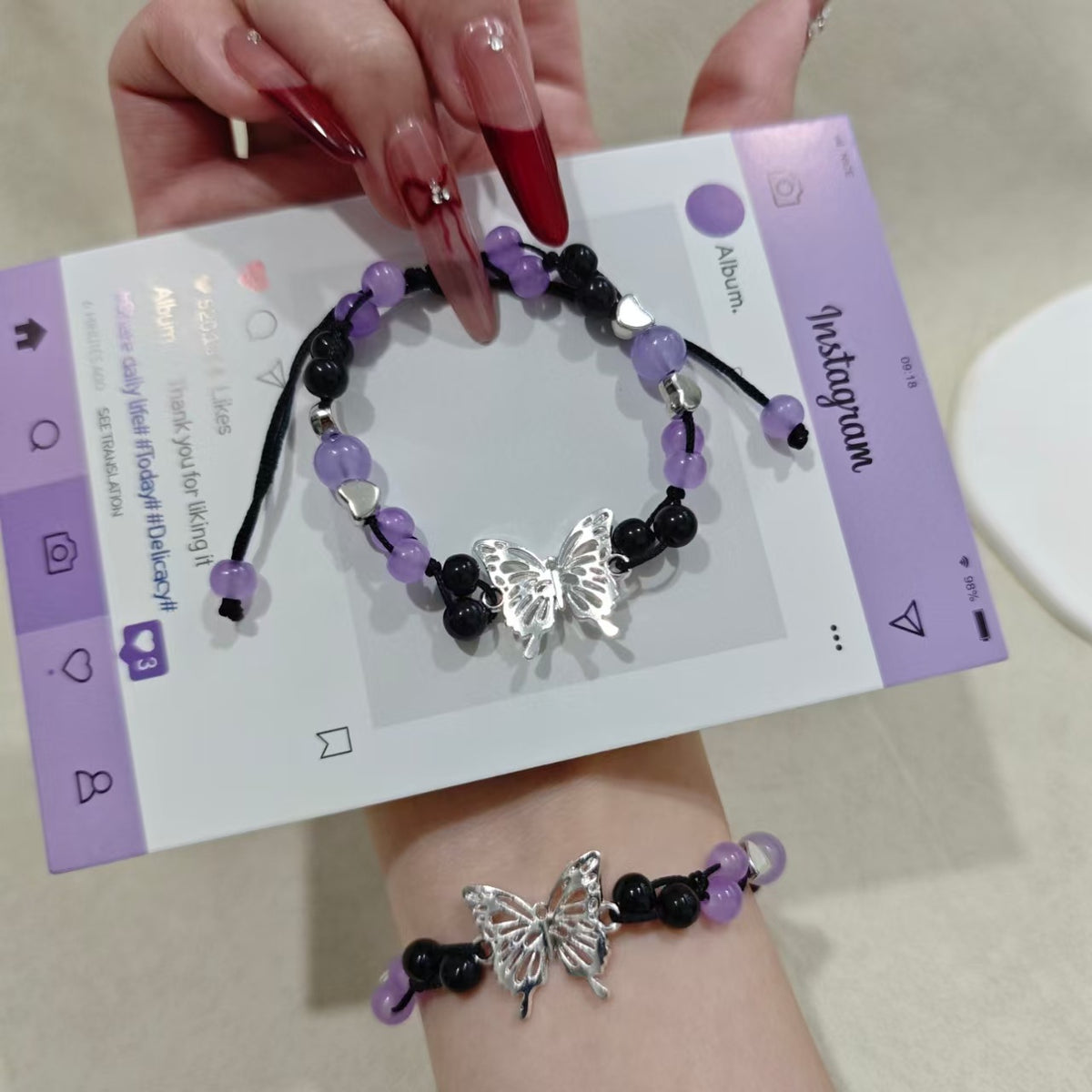 Schmetterlings Charm Verstellbares Armband Brehn