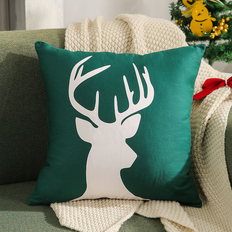 Dekoratives Weihnachts-Wurfkissen mit Hirschsilhouette