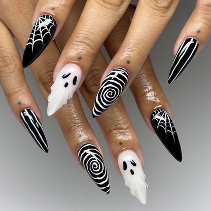 Kunstnagelset mit gruseligen Halloween-Motiven Brehn