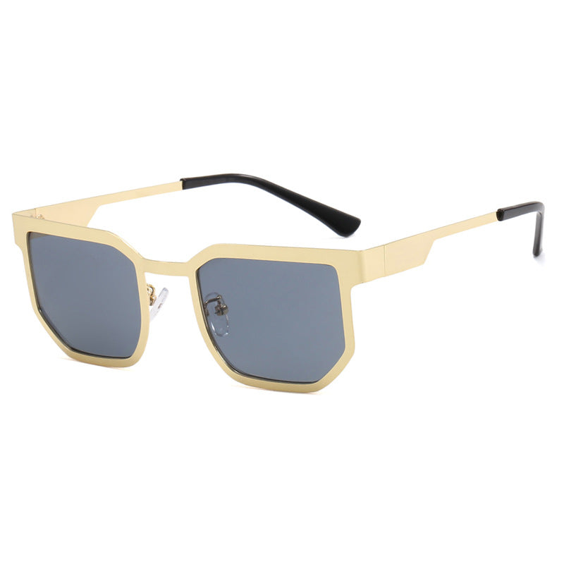 Damenmoderne Sonnenbrille im trendigen rechteckigen Design mit schmalem Metallrahmen Brehn