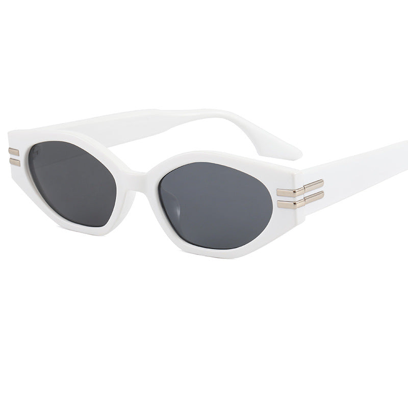 Damen auffällige Vintage-Sonnenbrille mit asymmetrischem Rahmen Brehn