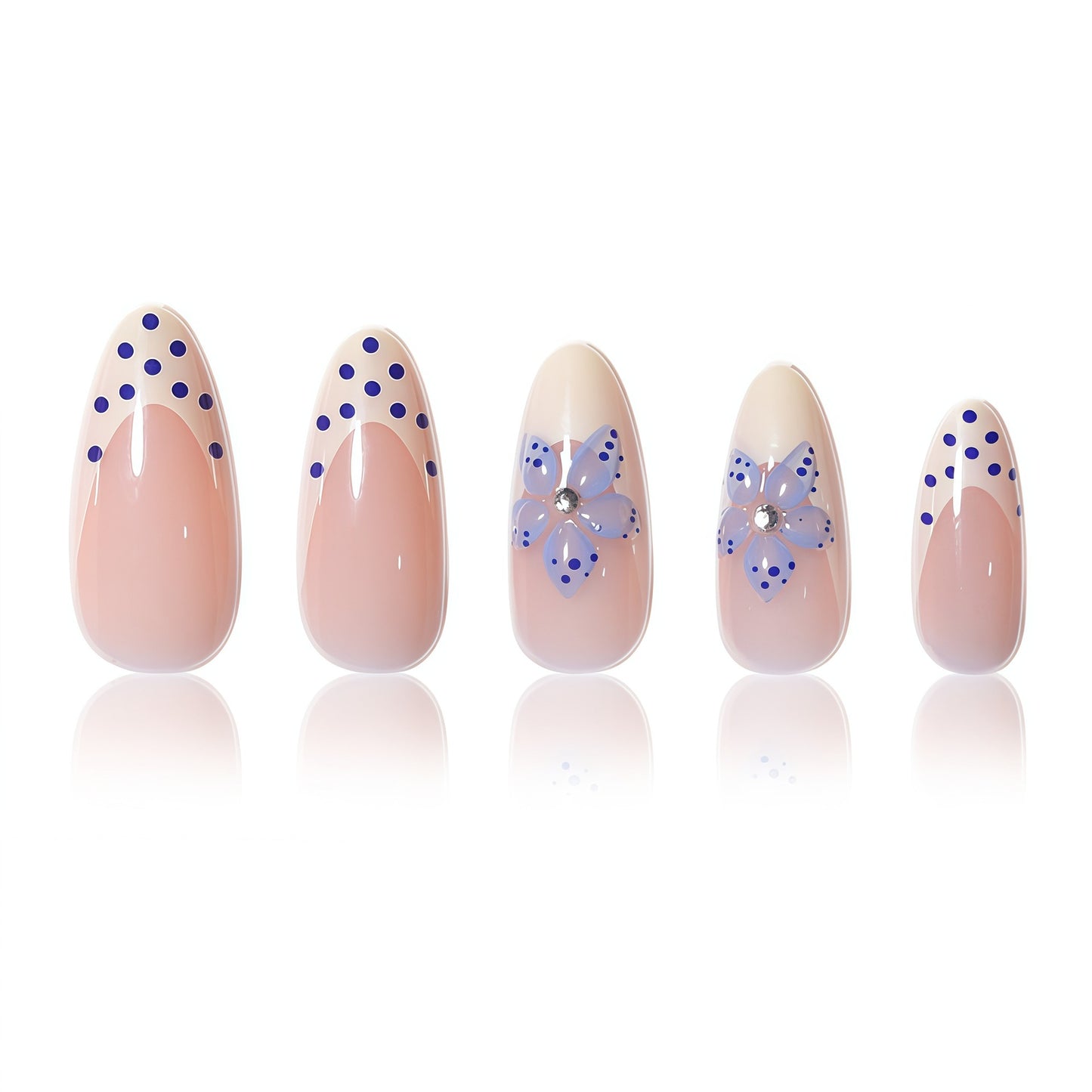 Floral Accent Spitzen Nagelverlängerungen Brehn