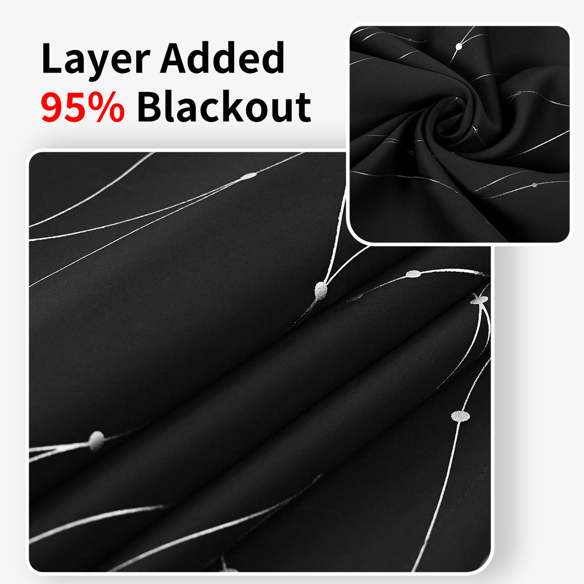 Blackout-Wellenmuster-Fenstervorhänge