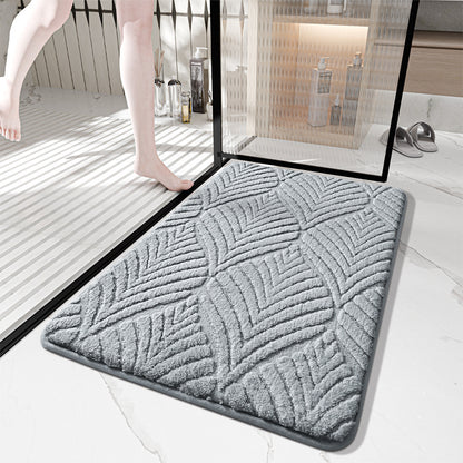 Plüsch abstrahierte Blattdesign-Badezimmermatte Brehn